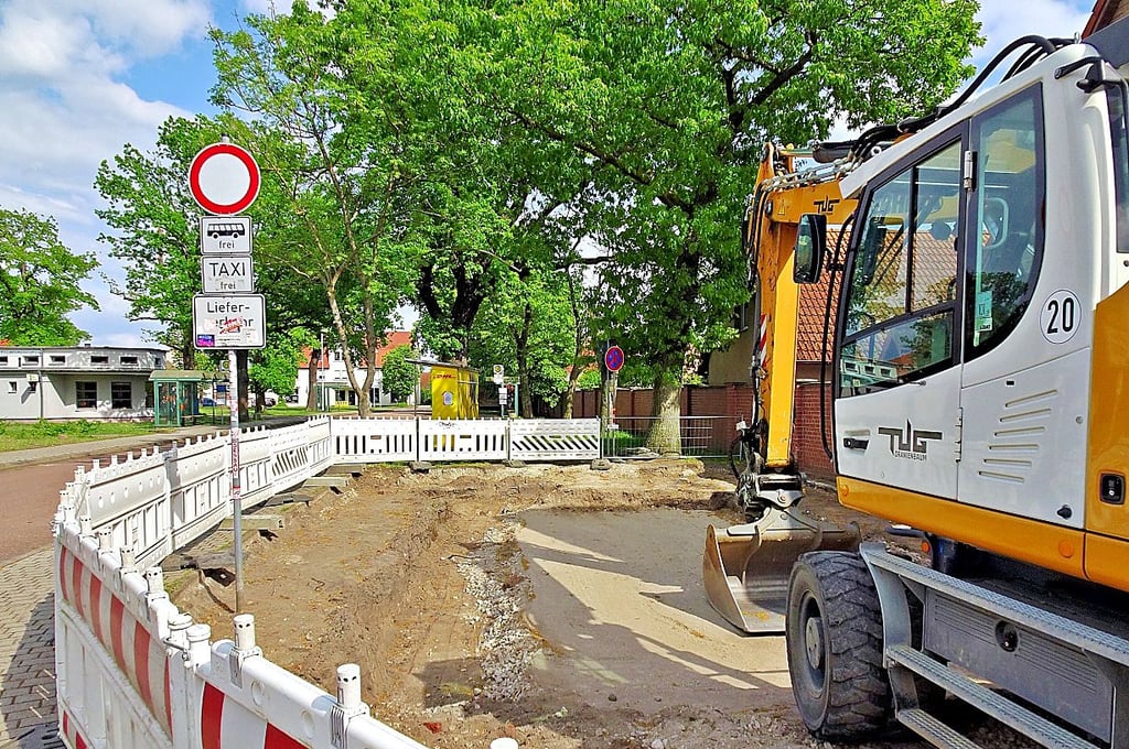 Oranienbaum bekommt eine neue Fahrrad-Station am Busbahnhof.