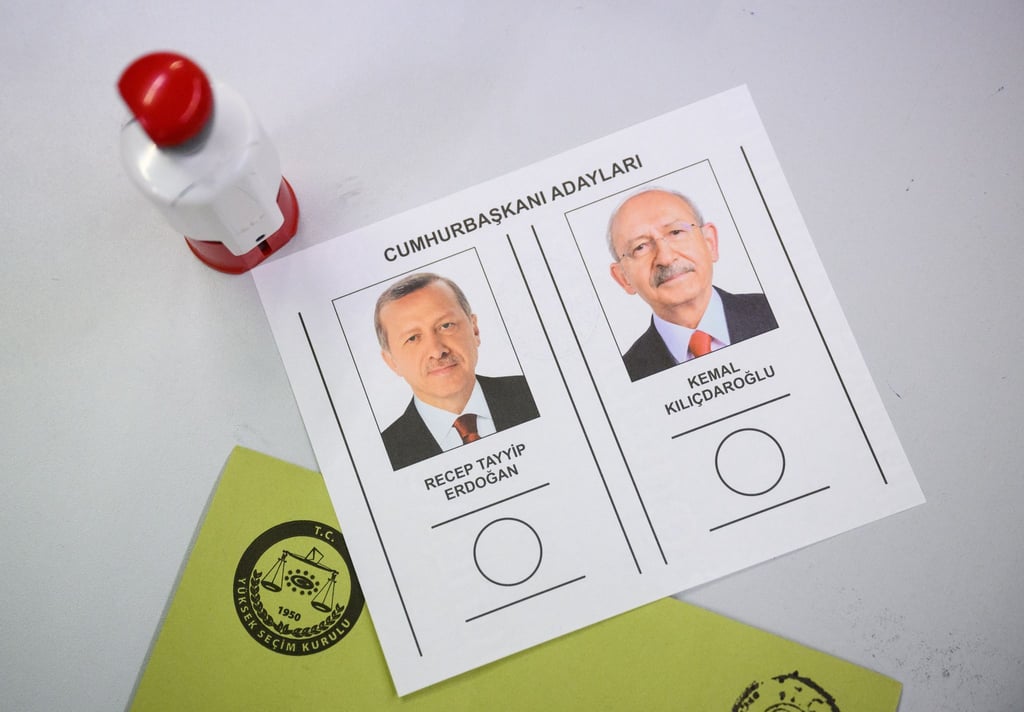 Recep Tayyiper Erdogan (l.) vs. Kemal Kilicdaroglu: Ein Wahlzettel für die türkische Stichwahl um die Präsidentschaft.