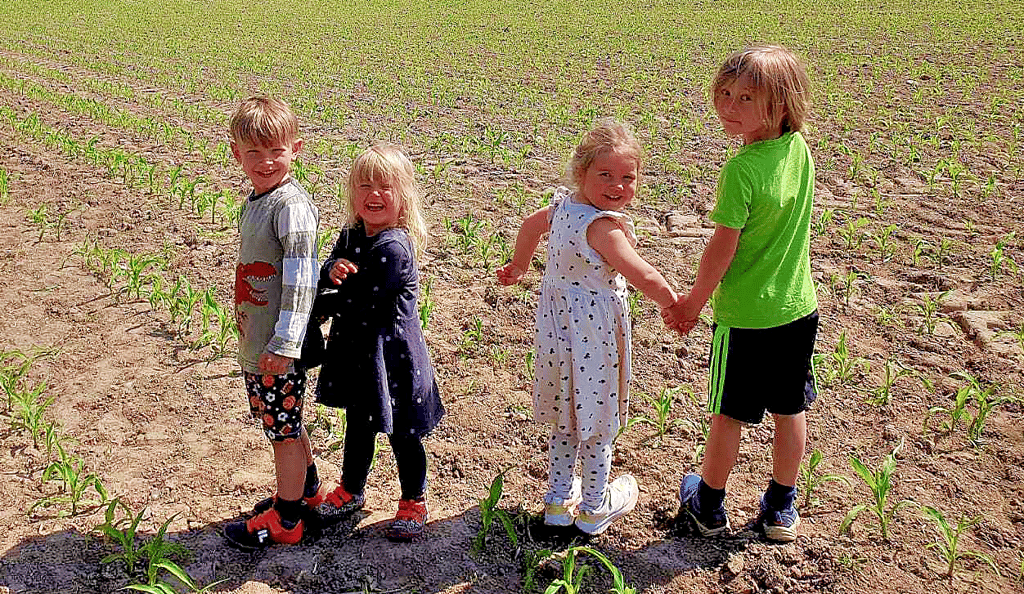 Kinder der Kita Kunterbunt Binde fühlen sich im ländlichen Bereich sichtbar wohl.