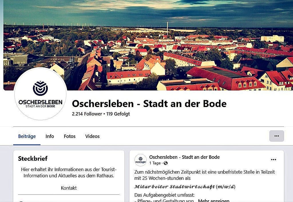 Mehr als 2200 Follower hat die Stadt Oschersleben auf ihrer Facebook-Seite.