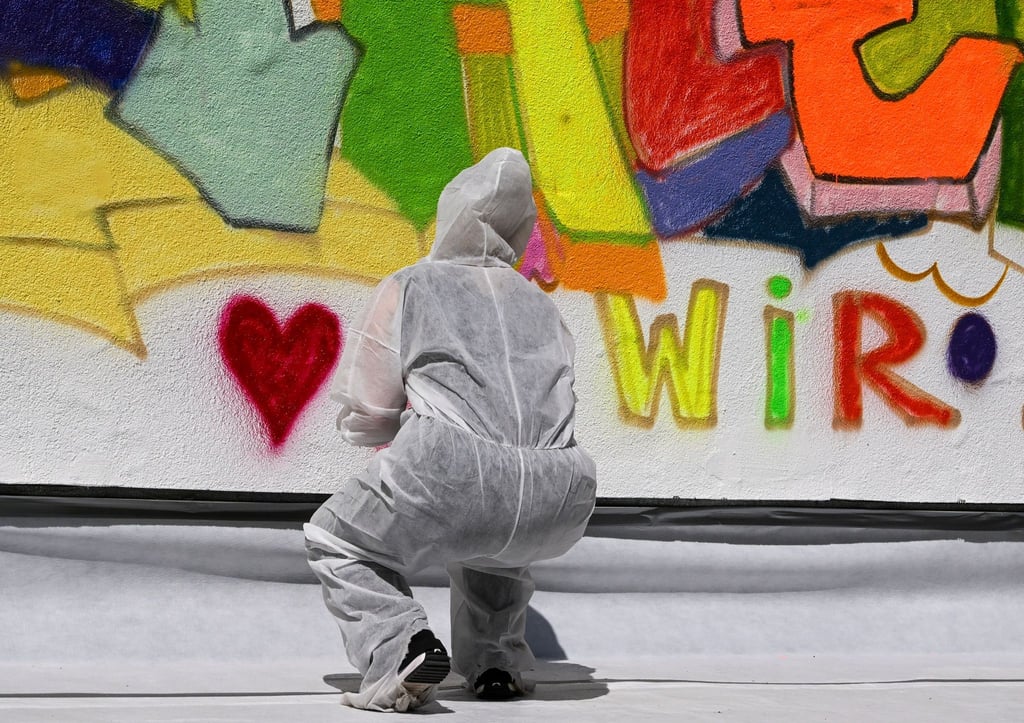 Ein Grafitti-Workshop der Geflüchtetenunterkunft für unbegleitete Geflüchtete in Charlottenburg.