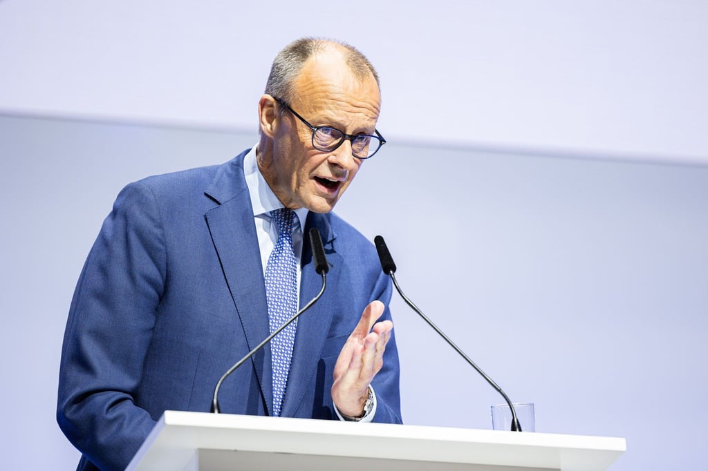 Friedrich Merz, Bundesvorsitzender der CDU, spricht beim Deutschen Sparkassentag.
