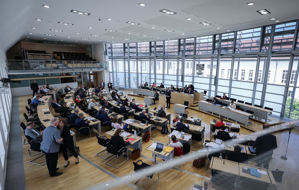 Der Plenarsaal während der Landtagssitzung.