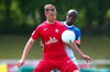 Im vergangenen Jahr standen Kevin Hildach (v.) und Oberligist Wernigerode nach einem Sieg gegen den HFC schon einmal im Endspiel des Landespokals – damals gab es ein 0:5 gegen den 1. FC Magdeburg um Amara Condé. 