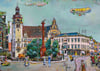 Das Bild „Der Marktplatz in Köthen um 1911“ hat Hans-Dieter Schwarz im Jahr 1986 gemalt.