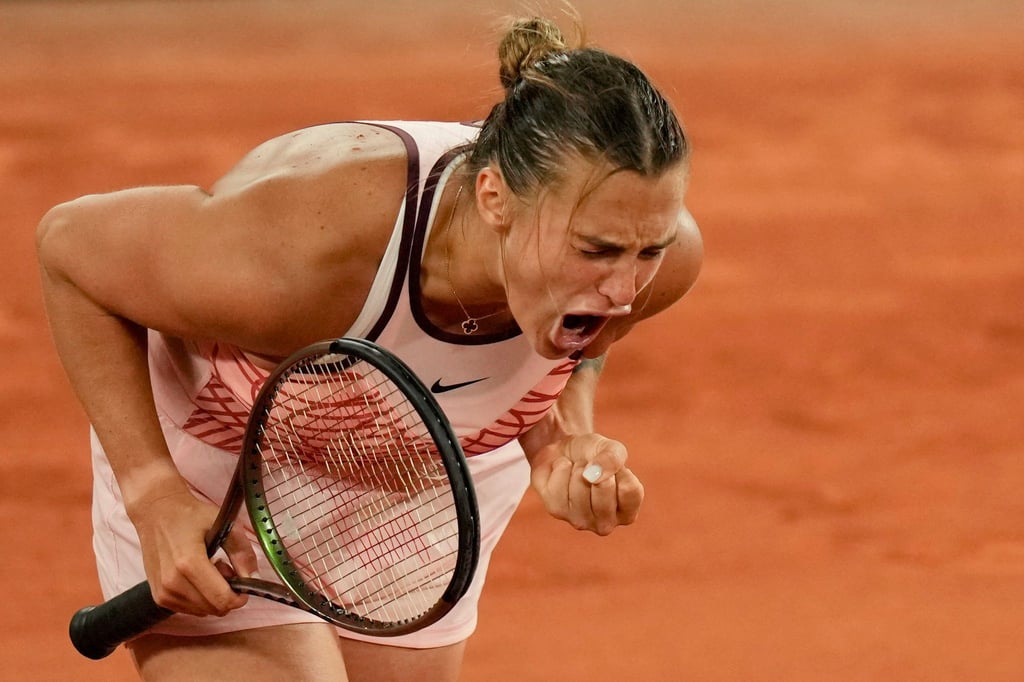 Aryna Sabalenka jubelt nach ihrem Sieg.