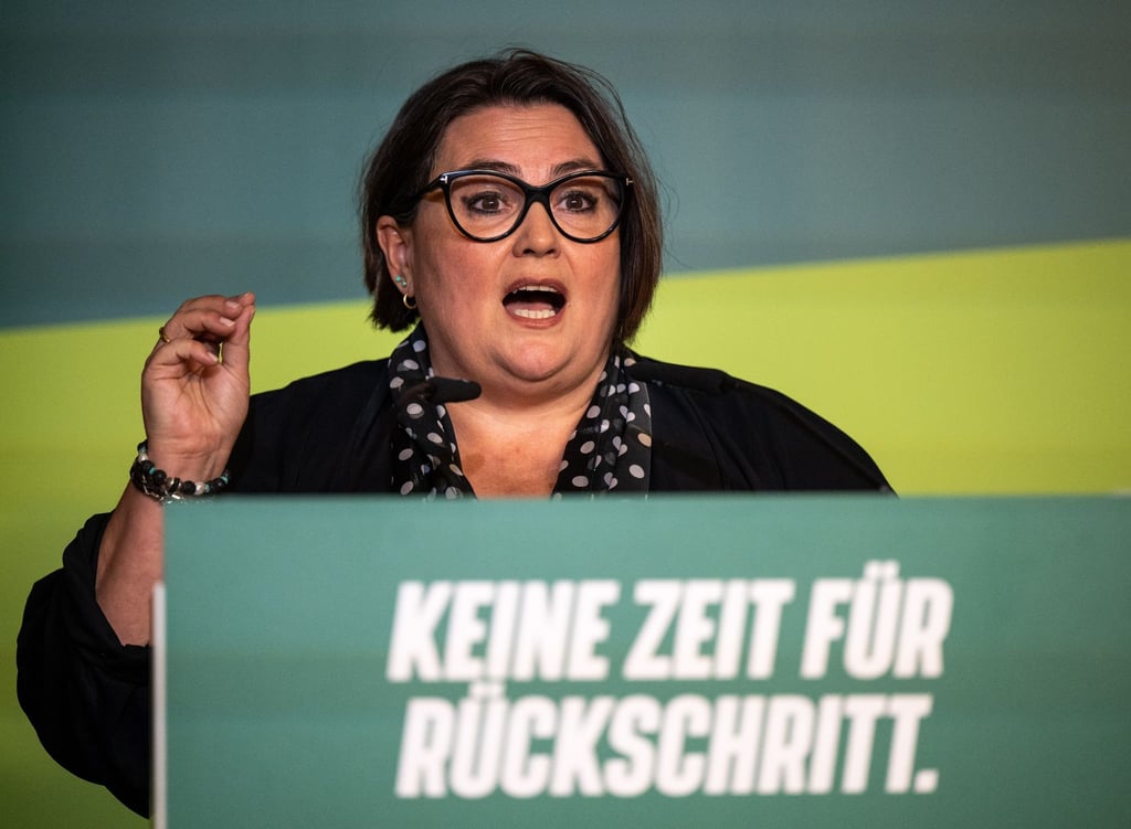 Susanne Mertens, Landesvorsitzende von Bündnis 90/Die Grünen in Berlin, spricht auf der Landesdelegiertenkonferenz ihrer Partei.