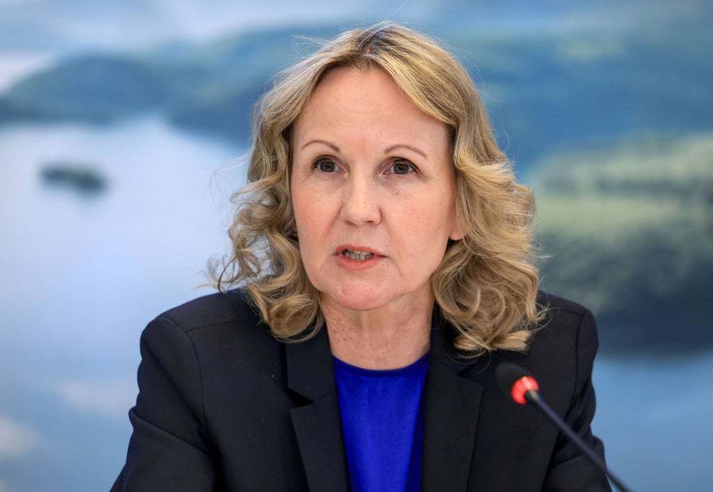 Bundesumweltministerin Steffi Lemke spricht auf einer Pressekonferenz.