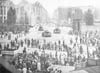 Symbolfoto - Sowjetische Panzer sind am 17. Juni 1953 waehrend des Arbeiteraufstands in der DDR auf dem Leipziger Platz in Ost-Berlin aufgefahren. 