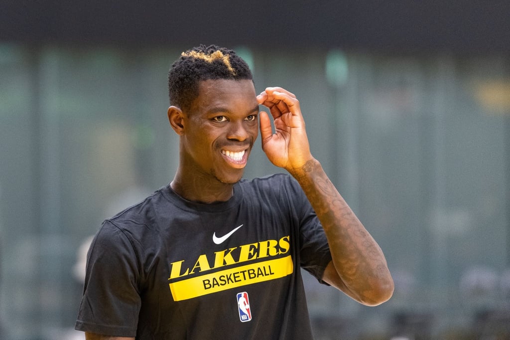 Dennis Schröder beim Training der Los Angeles Lakers.