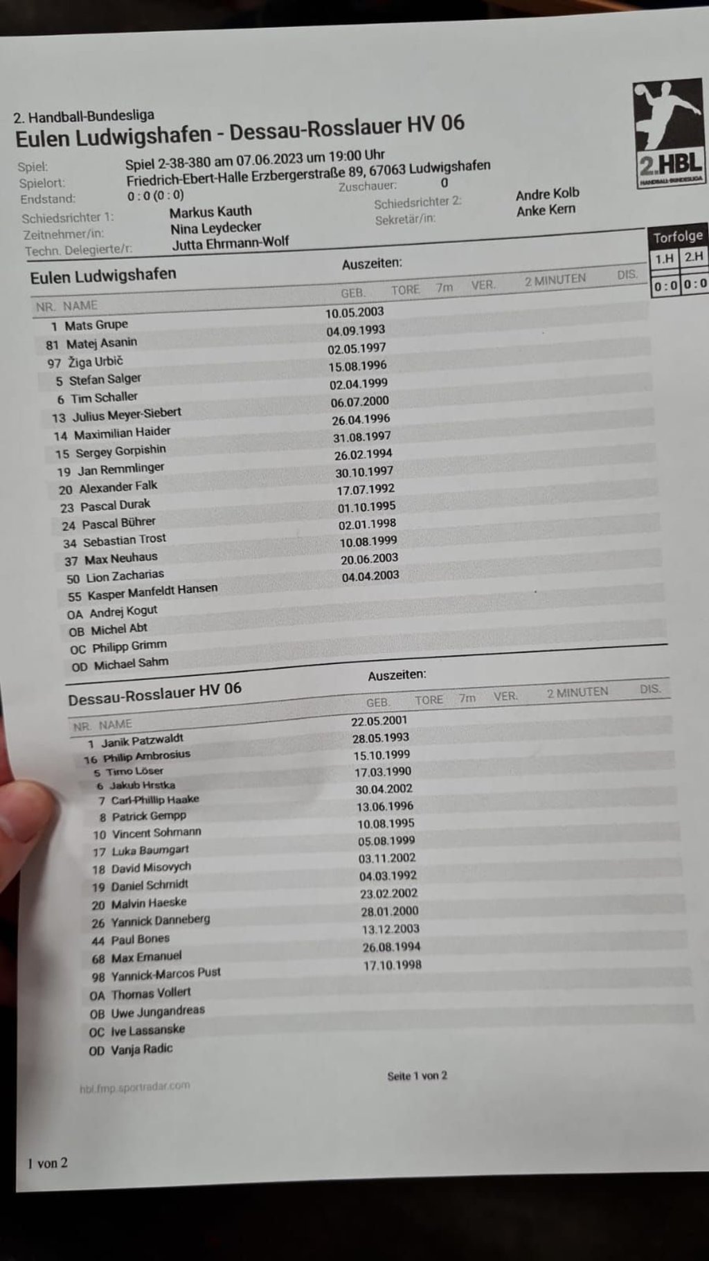 Die beiden Aufgebote für das Spiel der Spiele.