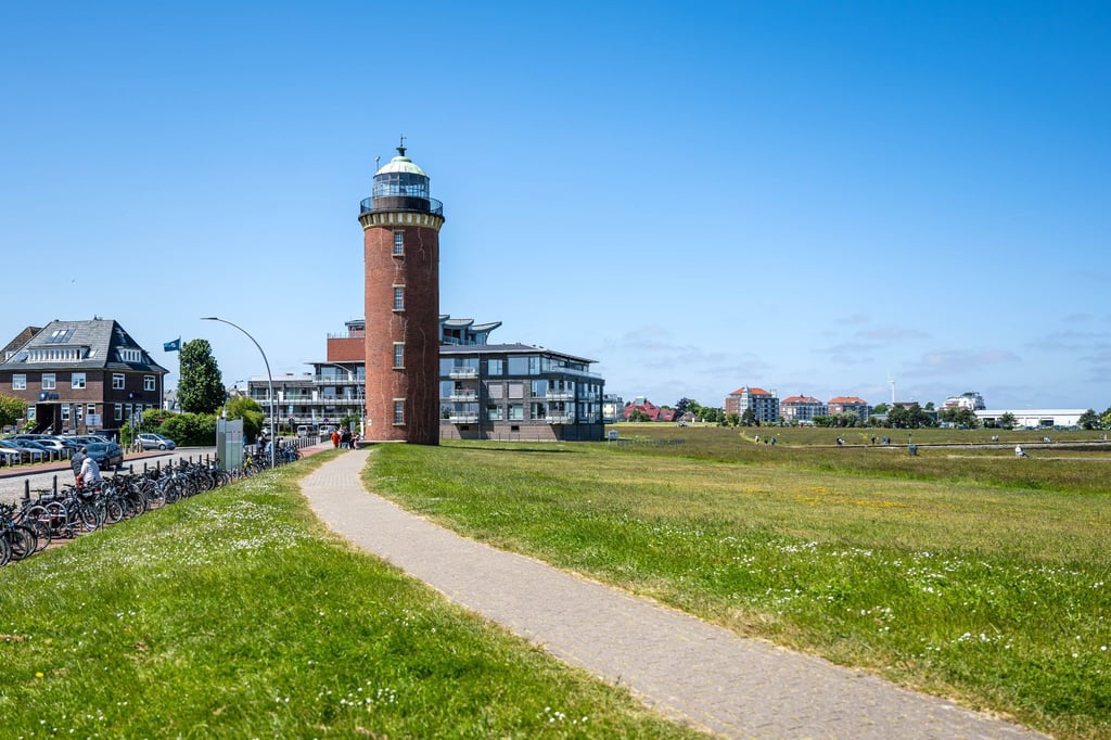 Der „Hamburger Leuchtturm“ am Hafen.