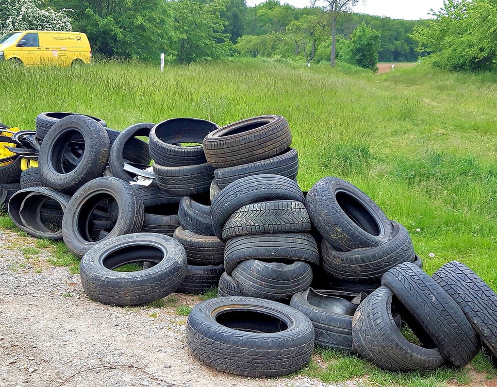 Zum wiederholten Mal sind große Mengen Altreifen nahe der Landesstraße 234 zwischen Roßla und Agnesdorf illegal entsorgt worden.