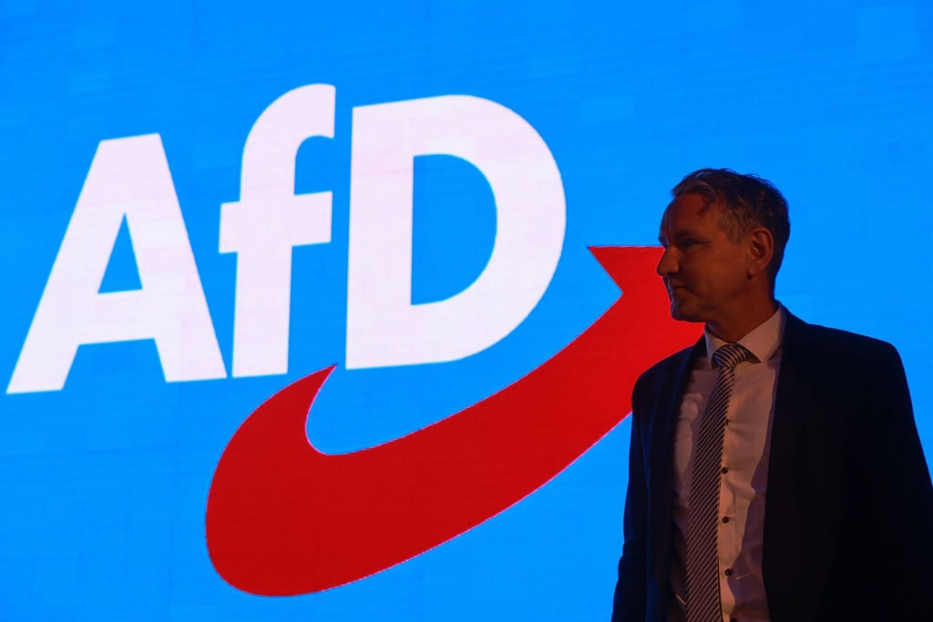 Thüringens AfD-Chef Björn Höcke bei einer Veranstaltung im thüringischen Pfiffelbach.