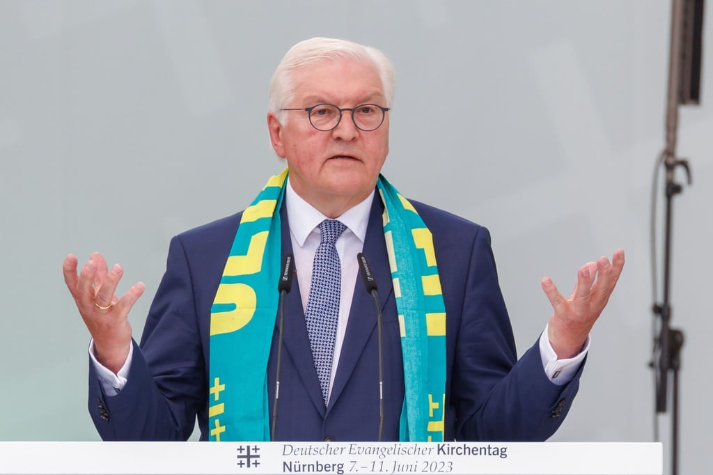 Bundespräsident Frank-Walter Steinmeier hält beim Deutschen Evangelischen Kirchentag eine Rede.