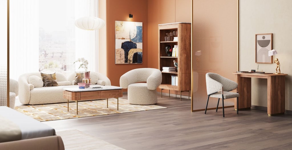 Gestatten: Kelly Bouclé. So heißt das neue Sofa von Kare, bezogen mit flauschigem Stoff.
