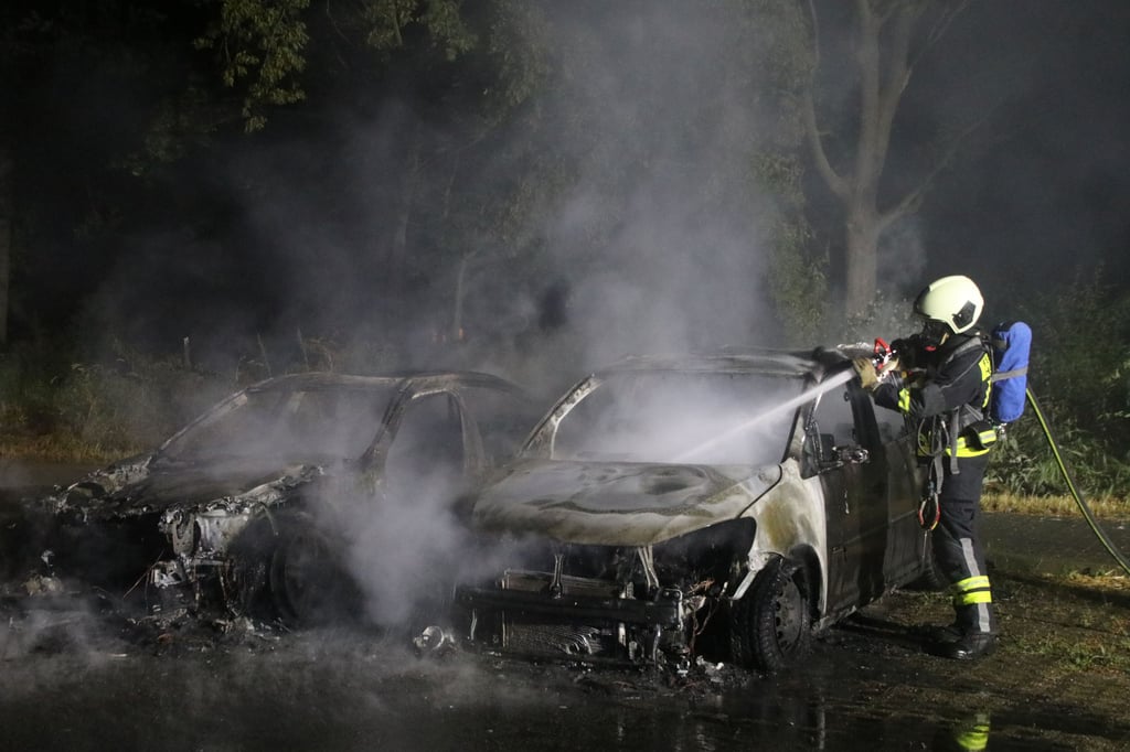 In der Nacht haben zwei Autos in Halle-Neustadt gebrannt. An beiden Fahrzeugen entstand Totalschaden.