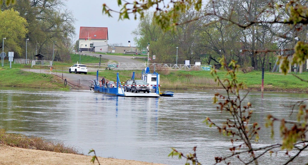 Ein Foto aus besserem Tagen: Die Fähre in Breitenhagen verkehrt seit Wochen nicht, da das Schiff zur Landrevision ist. Ausgefallen wegen Niedrigwasser ist zudem die Saalefähre in Groß Rosenburg.