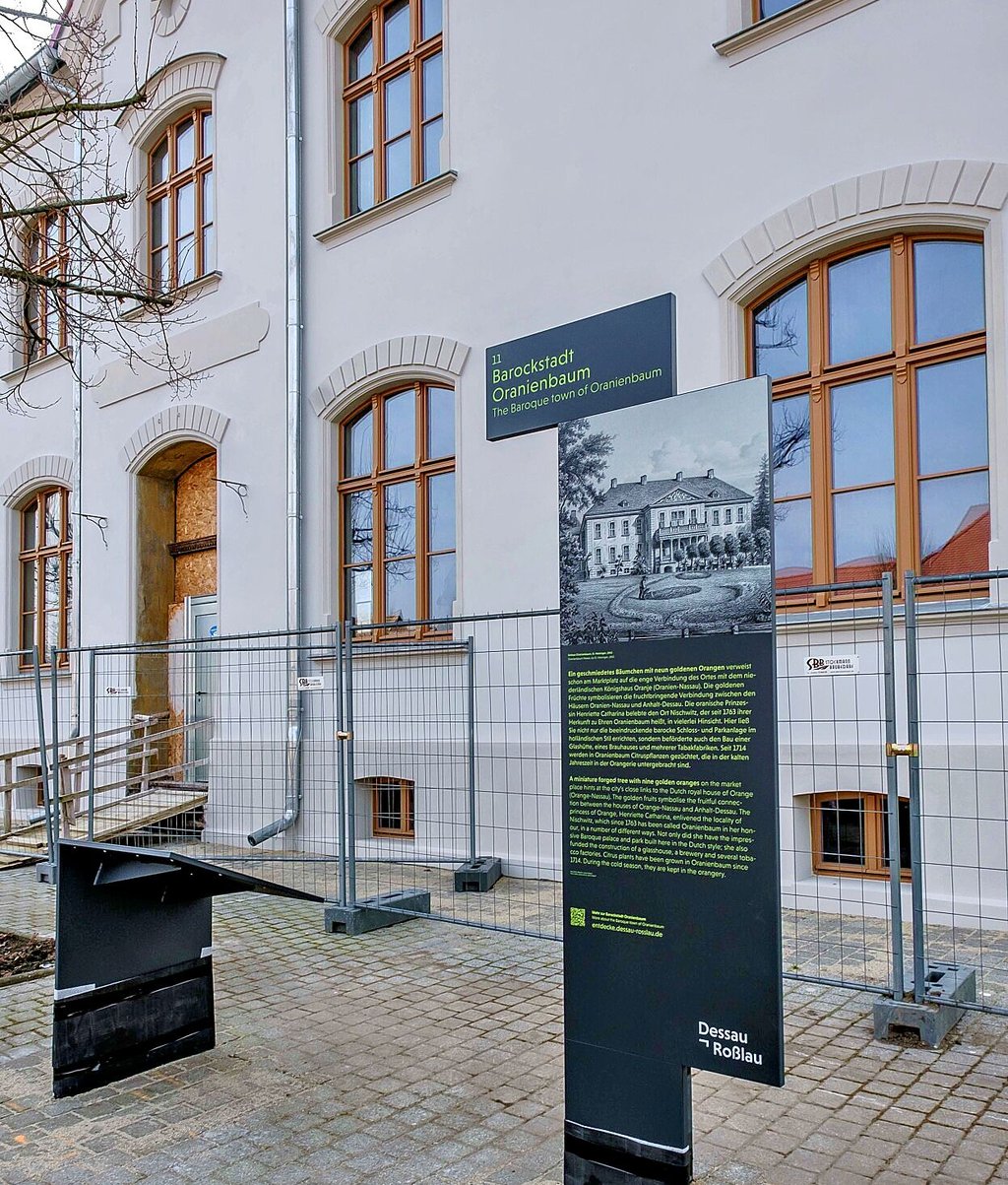 Das Gebäude Markt 1 in Oranienbaum wird zum Rathaus mit einer Bürgerbegegnungsstätte umgebaut.