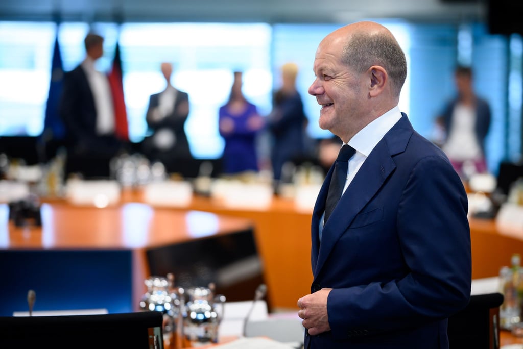 „Es ist schon ein Ruck, den sich alle geben müssen“: Bundeskanzler Olaf Scholz beim Bund-Länder-Treffen.