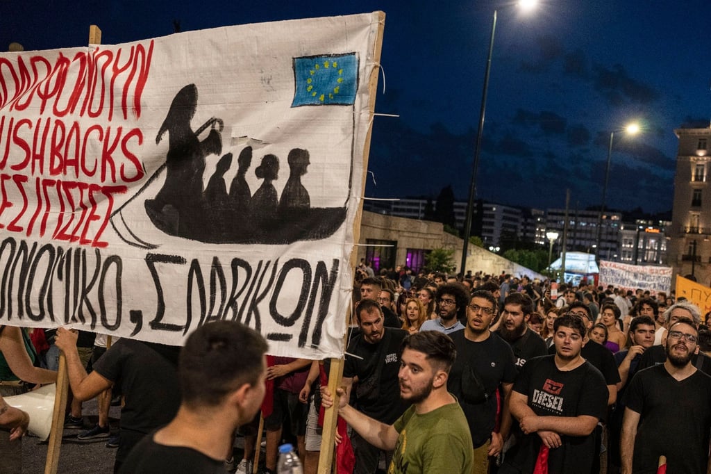 In Athen gingen am Donnerstag Tausende Menschen auf die Straße, um gegen die EU-Migrationspolitik zu protestieren.
