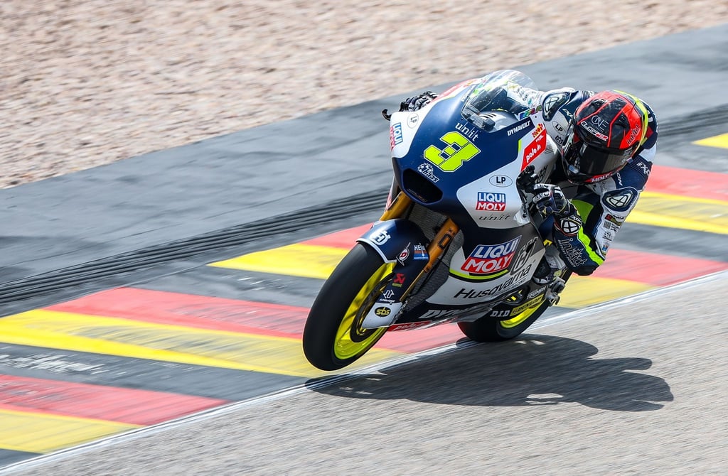 Lukas Tulovic aus Deutschland vom Liqui Moly Husqvarna Intact GP Team fährt über die Strecke.