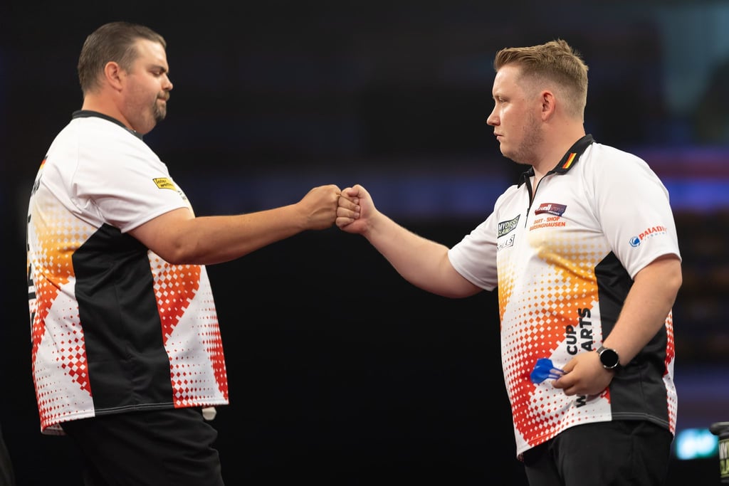 Martin Schindler (r) aus Deutschland und sein Partner Gabriel Clemens stehen im Halbfinale.