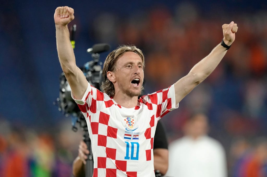 Kroatiens Luka Modric jubelt nach dem Sieg gegen die Niederlande.