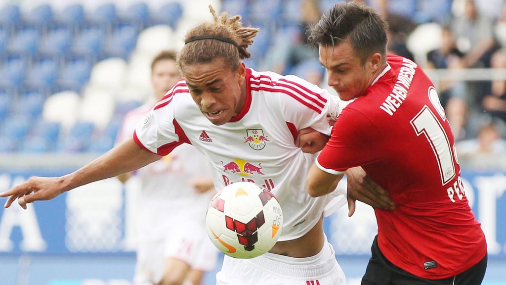 Der junge Yussuf Poulsen im Drittligaspiel gegen Wehen Wiesbaden.