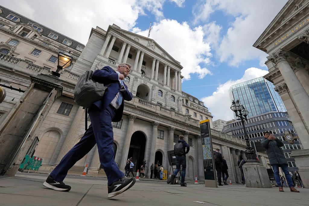 Blick auf die Bank of England im Londoner Finanzviertel.