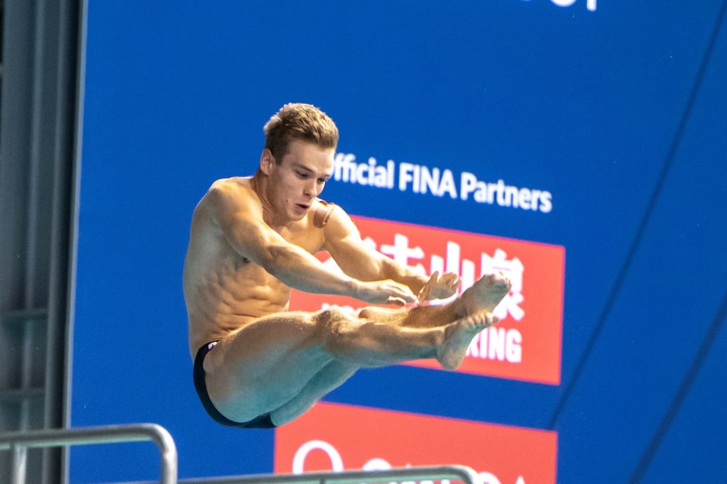 Wasserspringer Moritz Wesemann in Aktion.