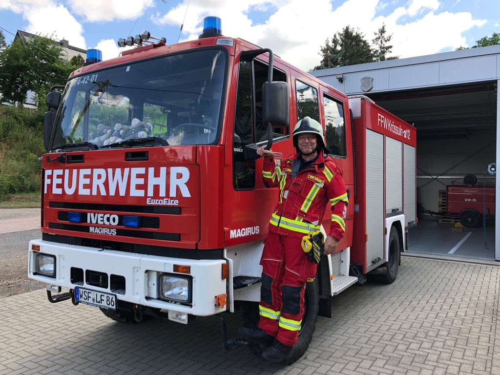 Axel Grübe ist seit 44 Jahren aktiv bei der Feuerwehr in Krössuln, fährt dort in der Regel das Löschfahrzeug.