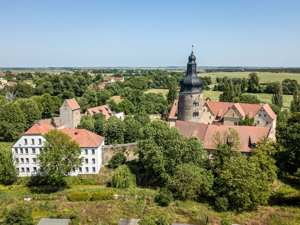 Die Wasserburg Gommern aus der Luft gesehen. Tangiert eine Magdeburger Ortsumgehung die Ehlestadt?