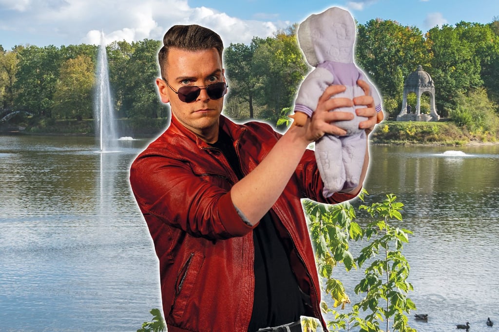 Enrico Scheffler in der Hauptrolle im Musical "Atemlos durch den Park 2.0" am Adolf-Mittag-See.