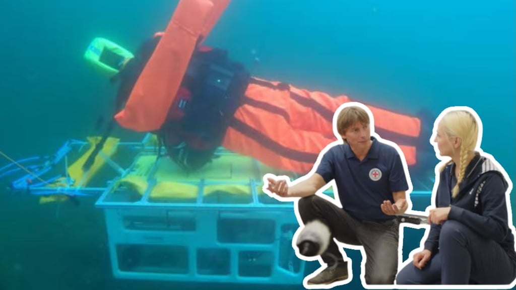 Dr. Sven Thomas, Vorsitzender von der Wasserwacht des Deutschen Roten Kreuzes (DRK) in Halle (Saale) über die Funktionsweise und über den möglichen Einsatz des Roboters in Sachsen-Anhalt.