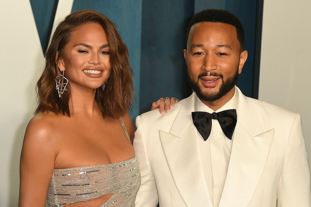 Das amerikanische Model Chrissy Teigen (l) und ihr Ehemann John Legend.