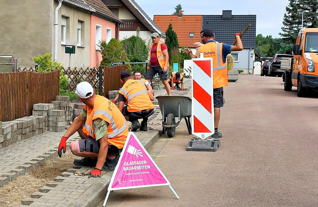 In Zschornewitz auf der Baustelle in der Heinrich-Heine-Straße