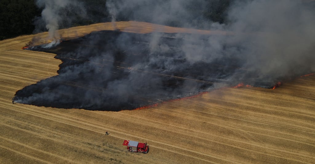 Die Feuerwehr beobachtete den Brand bei Ziegelroda auch aus der Luft.