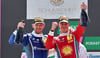 Grandioser Auftritt: In beiden Rennen auf dem Norisring fuhren René Rast (l.) und Sheldon van der Linde aufs Podium.
