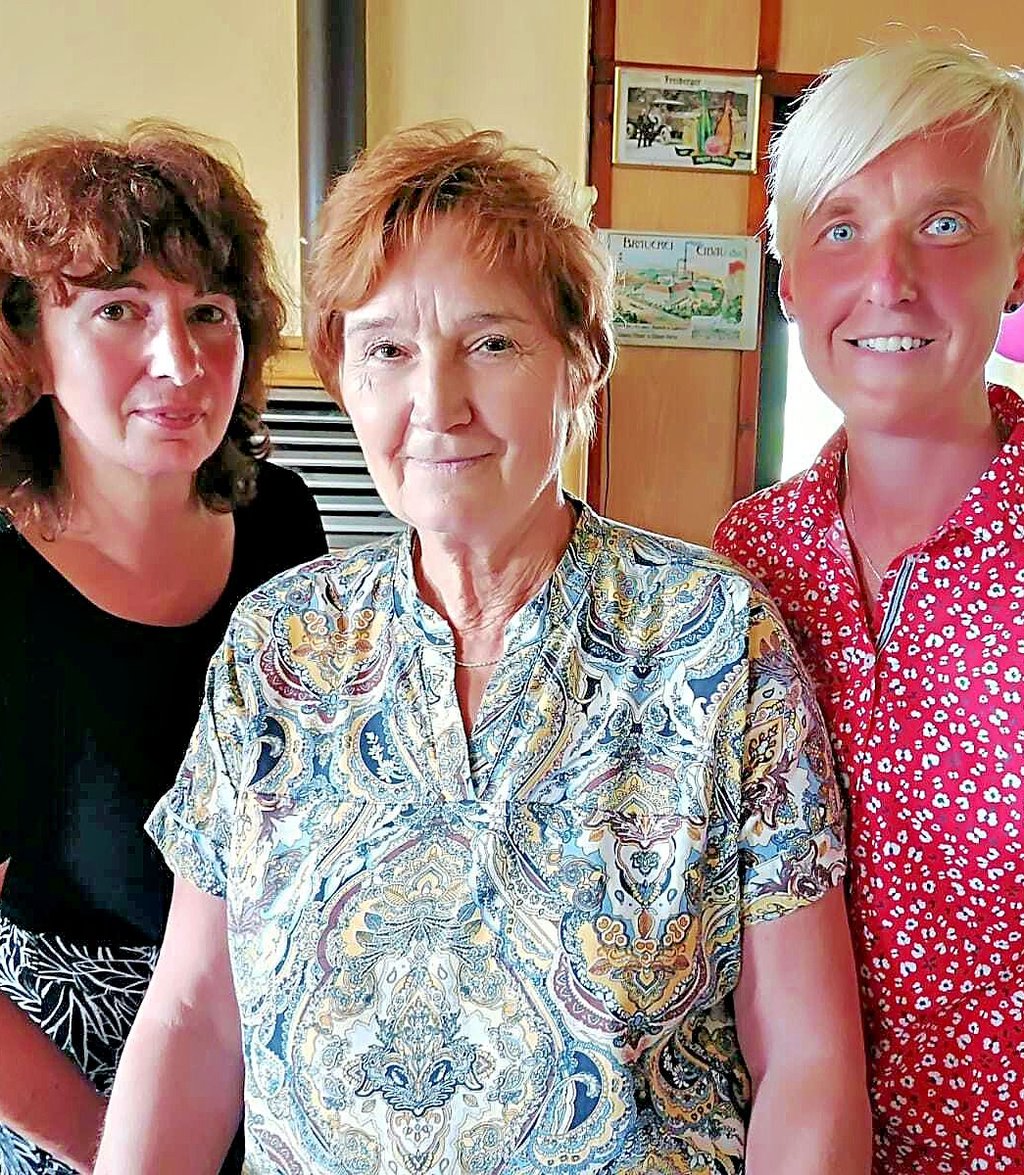 Renate Escher (v.l), Ursula Schulze und Maria Mittelstrass, Vorstand des Kleingartenvereins Neue Zeit.