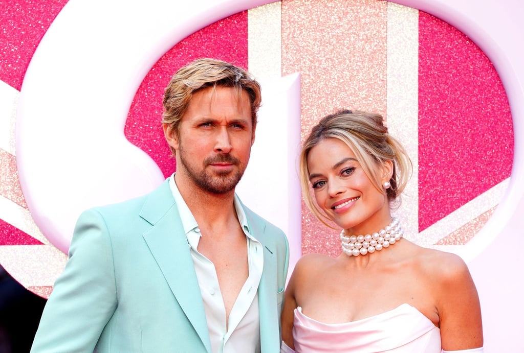 Ryan Gosling, Schauspieler aus Kanada, und Margot Robbie, Schauspielerin aus Australien, bei der Premiere ihres Films „Barbie“ in London. Nach Berlin kommen sie nicht.