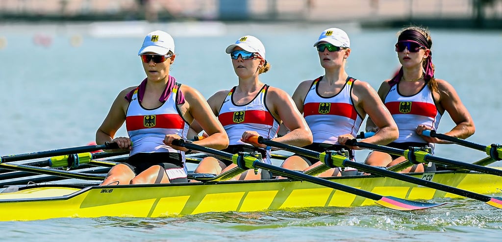 Lena Wölke vom SCM (2. v. r.) sitzt im Doppelvierer auf Position zwei. Nach ihrem Bronzegewinn im vergangenen Jahr hofft sie auch bei den aktuellen Titelkämpfen auf eine Medaille.