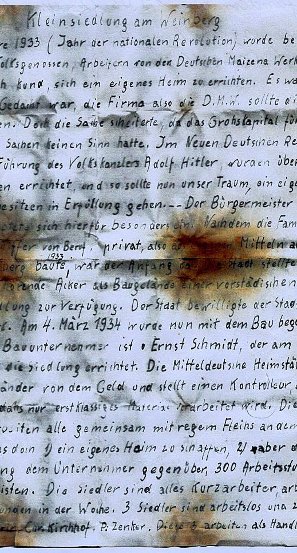 Paul Rummel vermauerte 1934 seinen „Bericht“ im Fundament des Hauses Nr. 27.