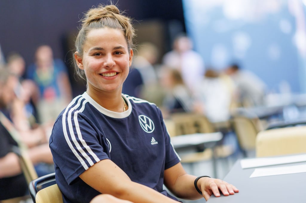 Die Spielerin Lena Sophie Oberdorf aufgenommen im Rahmen eines Medientags.