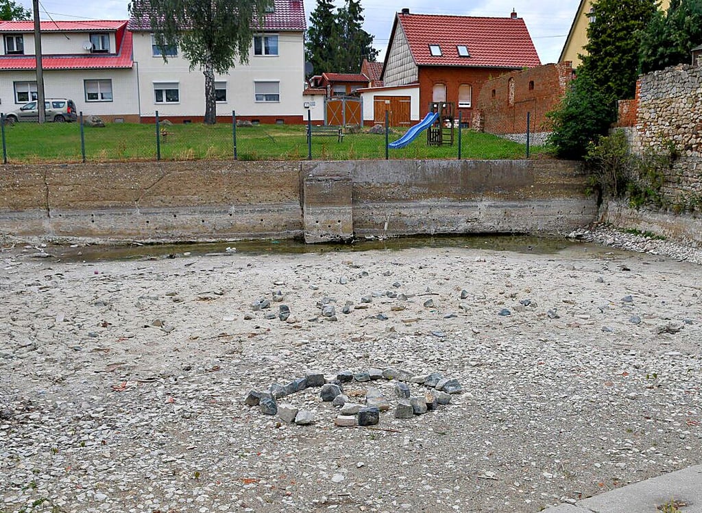 Im Krüppelteich in Schwanebeck ist nicht mehr viel Wasser vorhanden.