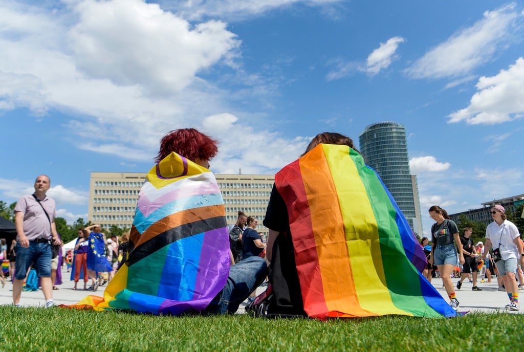 Teilnehmer der Pride-Parade in Bratislava.