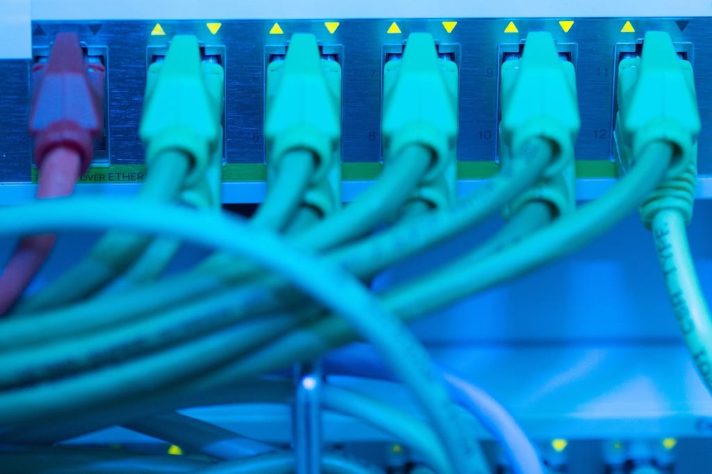 Netzwerkkabel in einem Serverraum.
