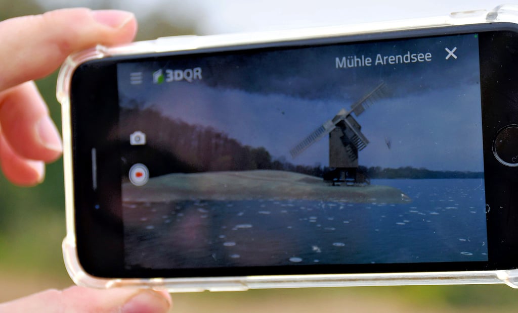 Auf Smarphones kann eine Mühle, die an die