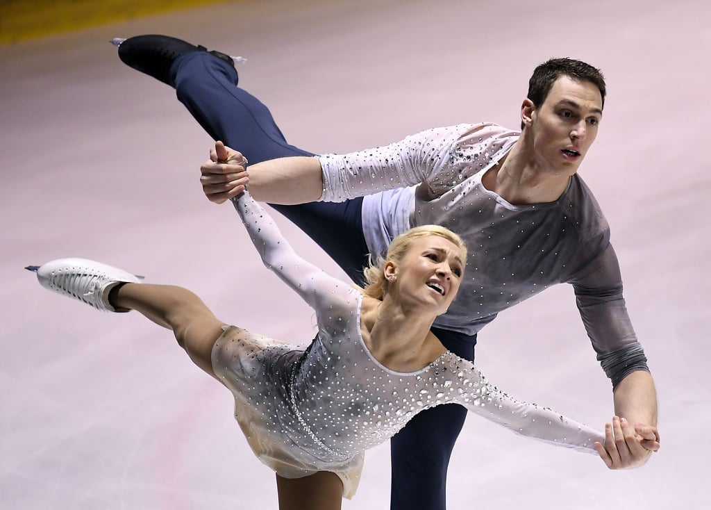 Aljona Savchenko und Bruno Massot in Aktion beim Schaulaufen.