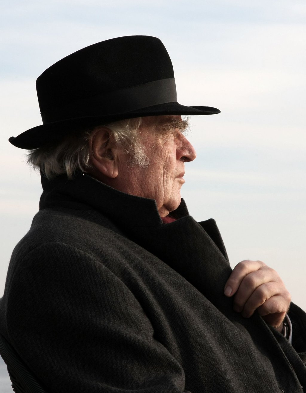 Der Schriftsteller Martin Walser blickt vor seinem Haus in Nußdorf in die Ferne. Martin Walser ist im Alter von 96 Jahren gestorben.